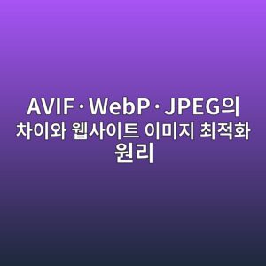 AVIF·WebP·JPEG의 차이와 웹사이트 이미지 최적화 원리 8 avifc2b7webpc2b7jpegec9d98 ecb0a8ec9db4ec9980 ec9bb9ec82acec9db4ed8ab8 ec9db4ebafb8eca780 ecb59ceca081ed9994 ec9b90eba6ac 1791094015